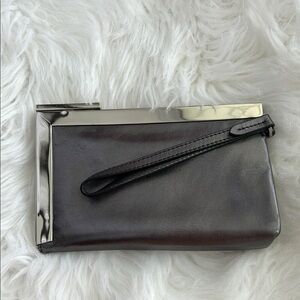 Calvin Klein Black and Silver Wristlet
